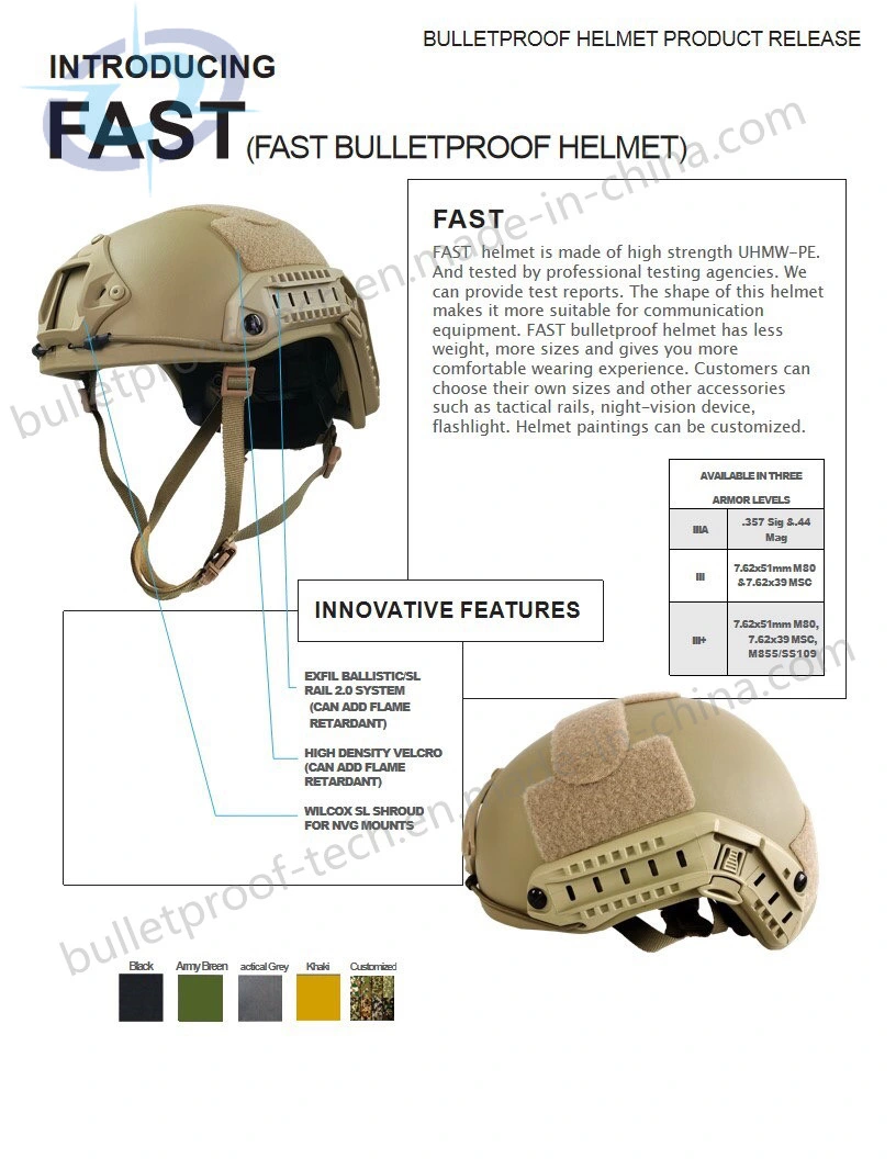 Security (Casco) for Aramid/UHMWPE Material Mich/Fast Military Tactical Bullet Proof Helmet-91