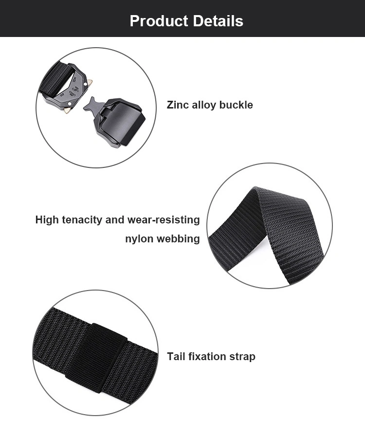 Heavy Duty OEM ODM Adjustable Custom Belt Combat Outdoor Nylon Polyester Webbing Tactical Mil Style Belts
