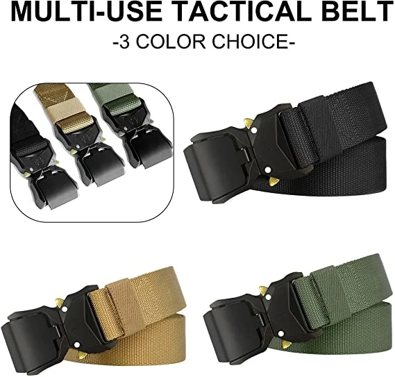 Heavy Duty OEM ODM Adjustable Custom Belt Combat Outdoor Nylon Polyester Webbing Tactical Mil Style Belts